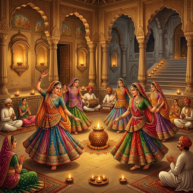 Traditional Vadodara Garba heritage dance celebration during Navratri